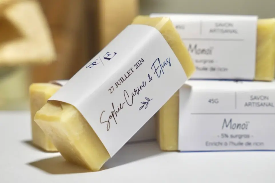 Savon personnalisé sur mesure pour un cadeau de remerciement de mariage